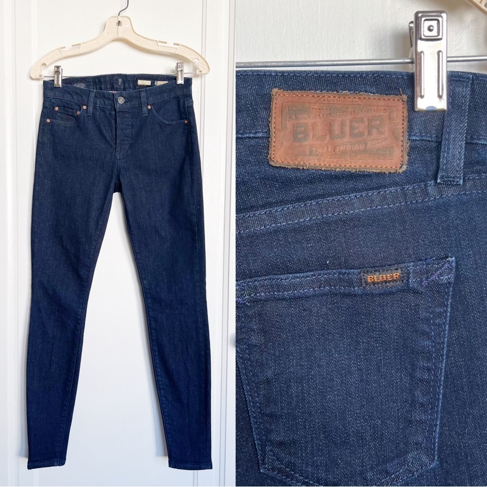 BLUER • Skinny Jeans low rise button fly Soulmate Rinse dark wash ankle USA